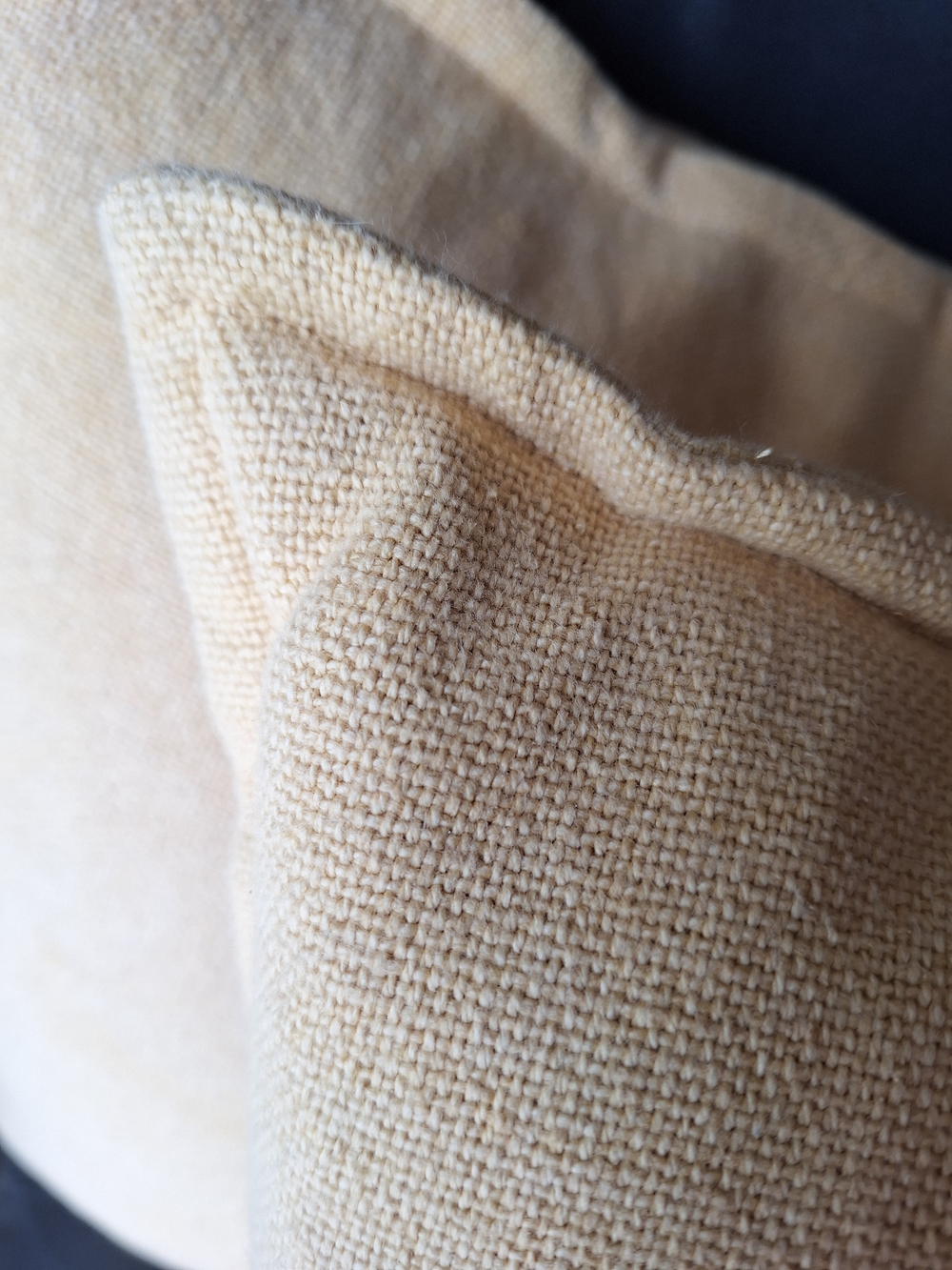 Two Yellow Decorative Throw Pillows Slub 16x16in Excellent Condition - Picture 6 of 6